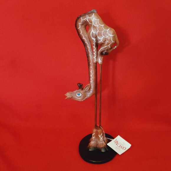 Oscar de la Cruz Giraffe Sculpture Signed